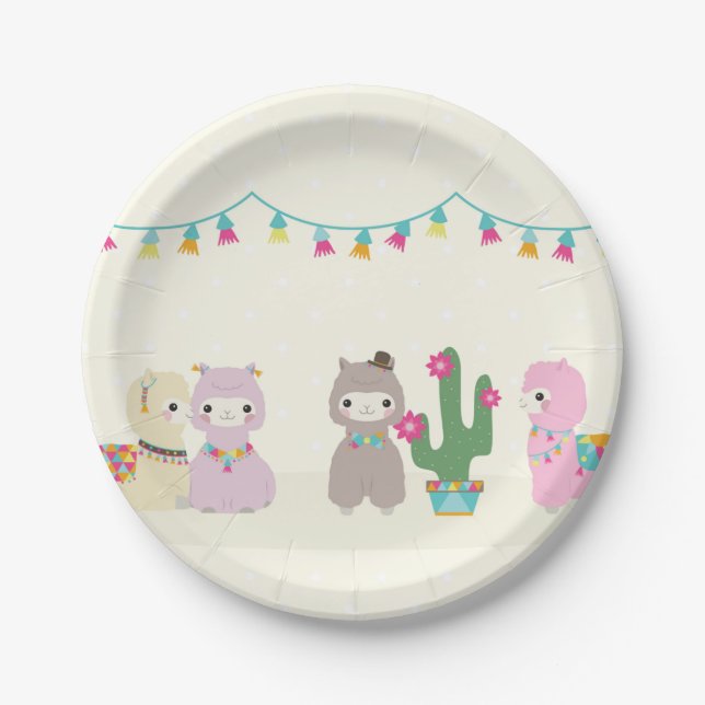 Plato De Papel Alpacas (Anverso)
