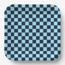 Plato De Papel Alpine ice checkerboard pattern