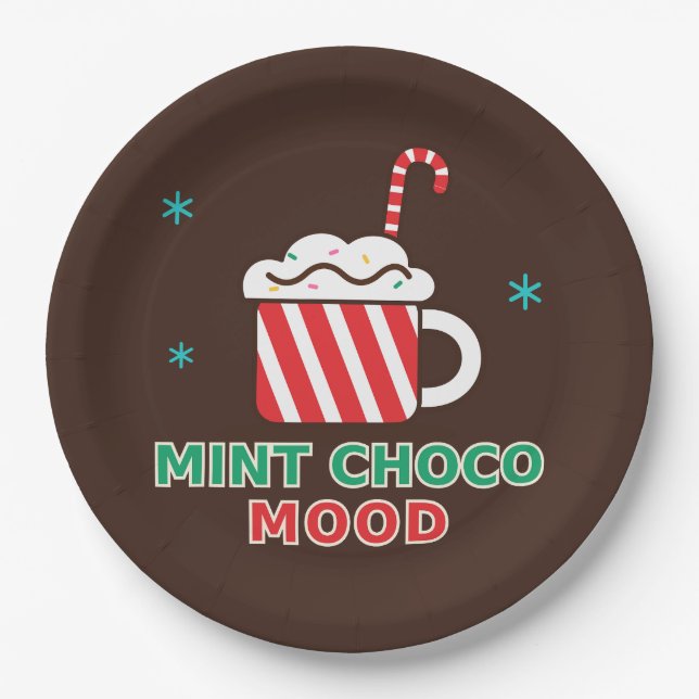 Plato De Papel Altavoz Bluetooth Navidad Mint Choco Mood (Anverso)