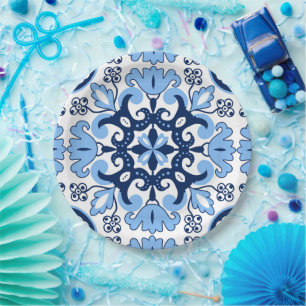 Plato De Papel 💙 Alucinantes Azulejos azules