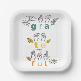 Plato De Papel Always Grateful Sign Language