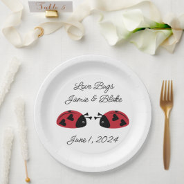 Plato De Papel Ama a los bugs, personaliza