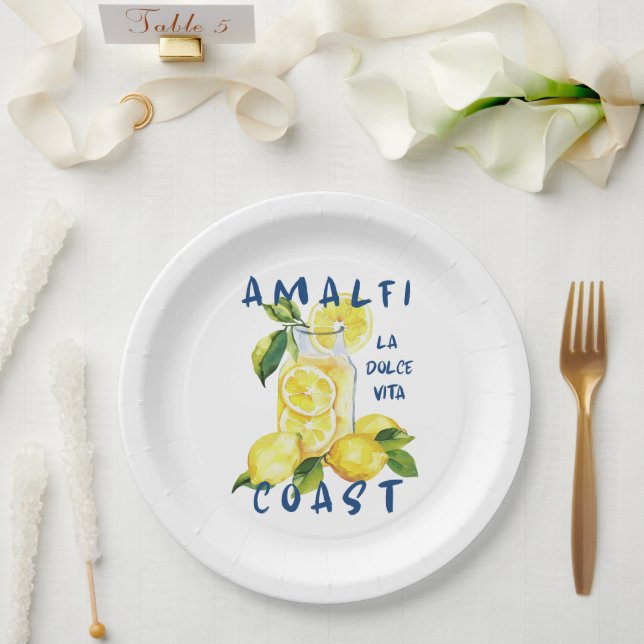 Plato De Papel Amalfi Coast – La Dolce Vita Limoncello  (Boda)