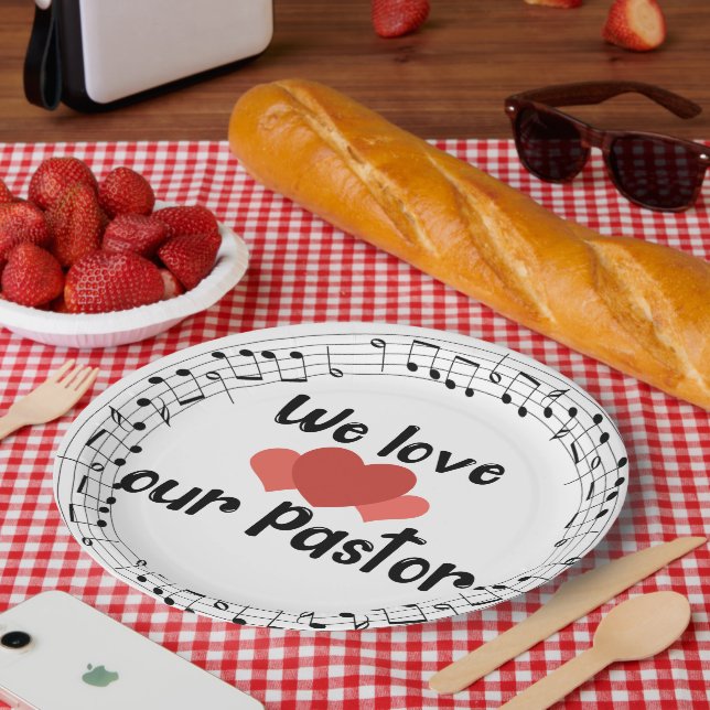 Plato De Papel Amamos A Nuestro Pastor (Picnic)