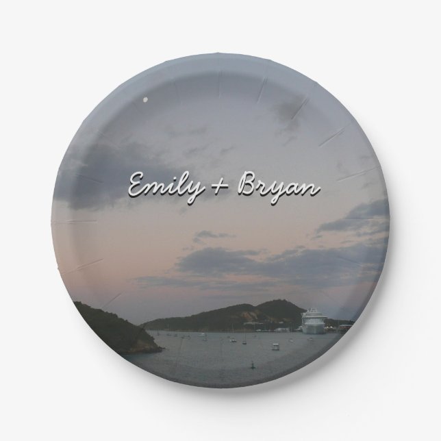 Plato De Papel Amanecer en St. Thomas III Islas Vírgenes Estadoun (Anverso)
