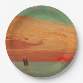 Plato De Papel Amanecer sobre el Mar Oriental (arte asiático) (Ta