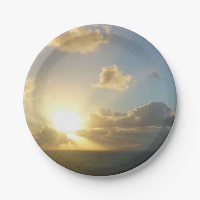 Plato De Papel Amanecer sobre San Juan II Puerto Rico (Anverso)