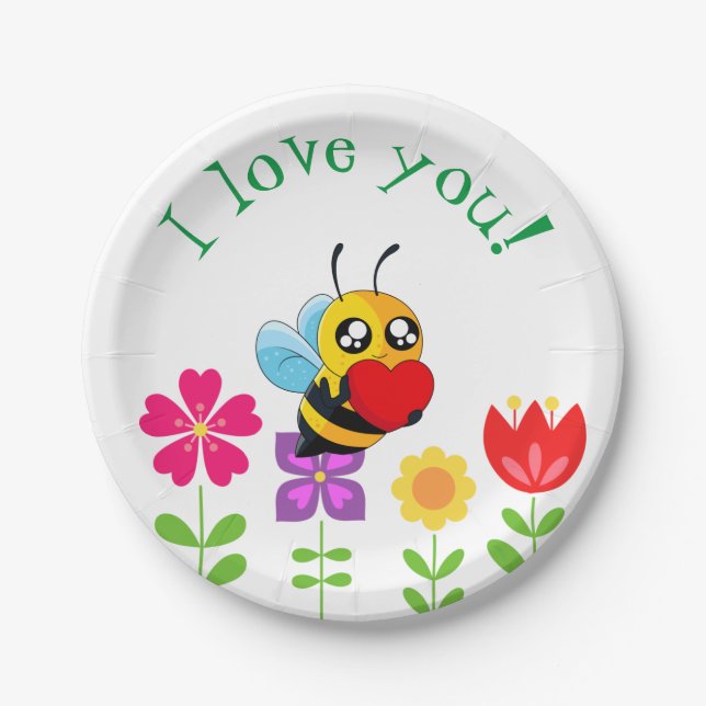 Plato De Papel Amante Bee (Anverso)