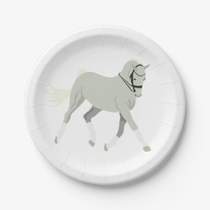 Plato De Papel Amante de Caballo Vaquera Vaquero Granja País Occi