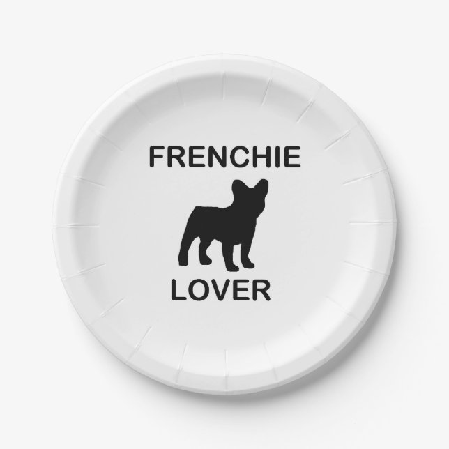 Plato De Papel amante de frenchie (Anverso)