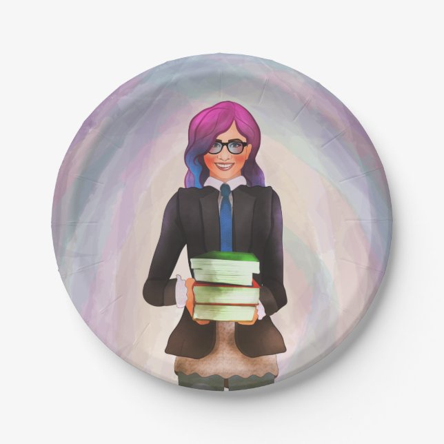 Plato De Papel Amante de libros (Anverso)