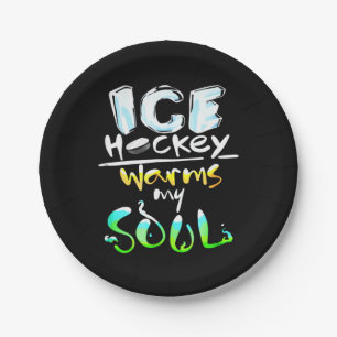 Plato De Papel Amante del hockey  El hockey sobre hielo calienta 