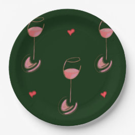 Plato De Papel Amante del vino