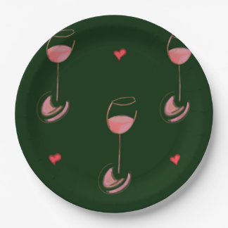 Plato De Papel Amante del vino