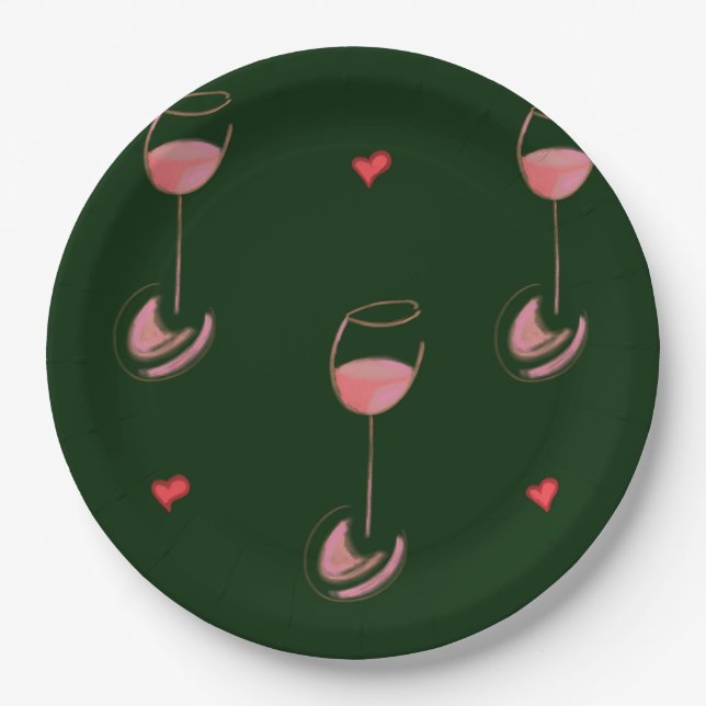 Plato De Papel Amante del vino (Anverso)