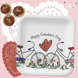 Plato De Papel Amantes de la bicicleta Valentine