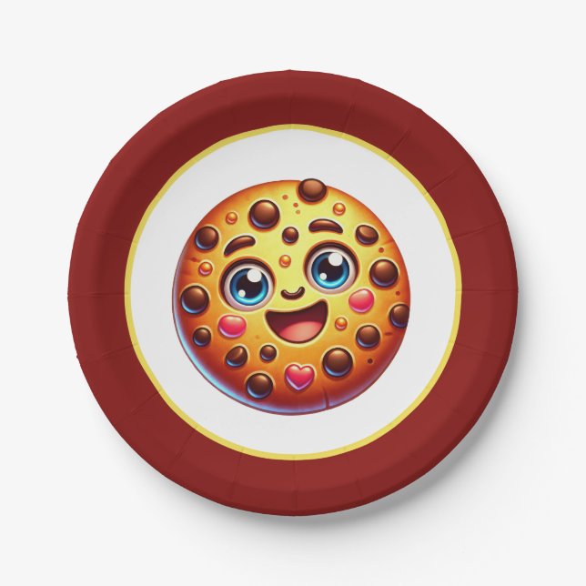 Plato De Papel Amantes de las galletas, fiesta (Anverso)