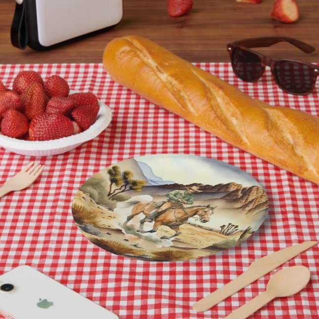 Plato De Papel amantes del vaquero genial fiesta occidental (Picnic)