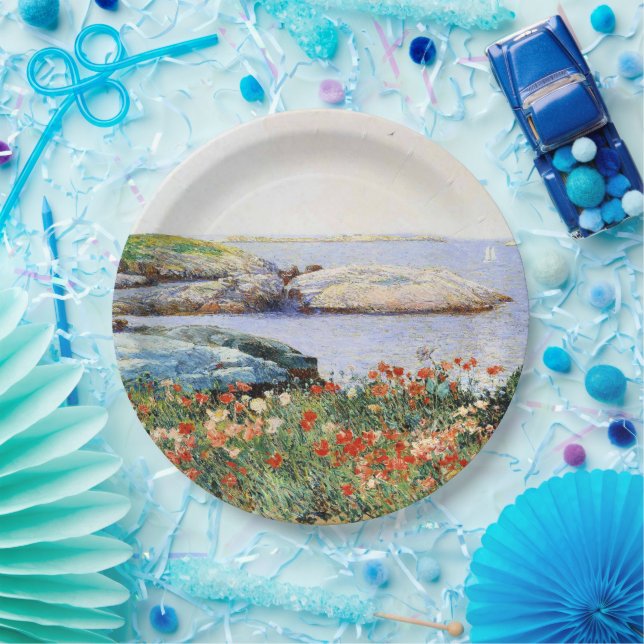 Plato De Papel Amapolas, Islas de Shoals, (Fiesta)