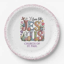 Plato De Papel Amar como Jesús Domingo de Pascua