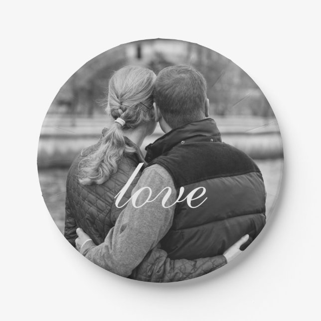Plato De Papel Amar Crea tu propia fotografía (Anverso)