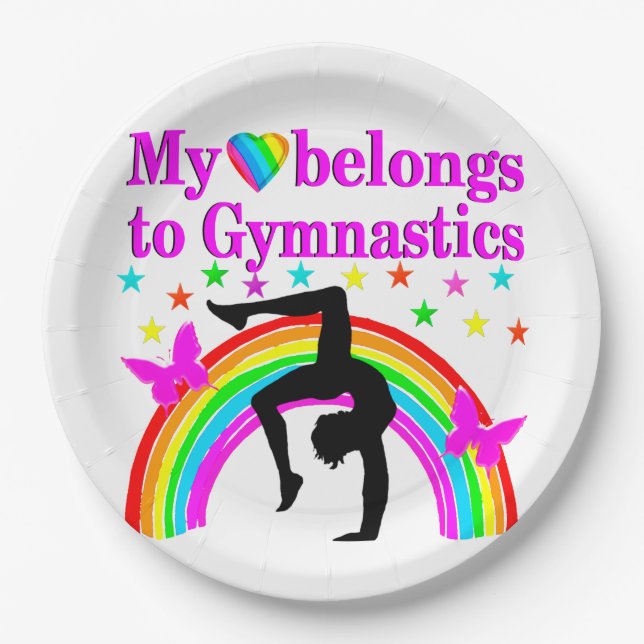 PLATO DE PAPEL AMAR LA GIMNASTICA PARA SIEMPRE (Anverso)