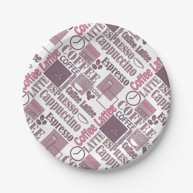 Plato De Papel Amar la taza de café (Anverso)