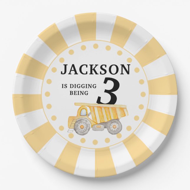 Plato De Papel Amarillo bajo la construcción placas de papel de c (Anverso)