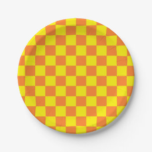 Plato De Papel Amarillo controlado y Naranja