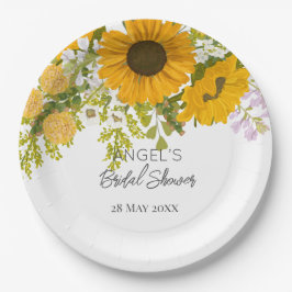 Plato De Papel Amarillo de los girasoles modernos Bouquet Bridal 