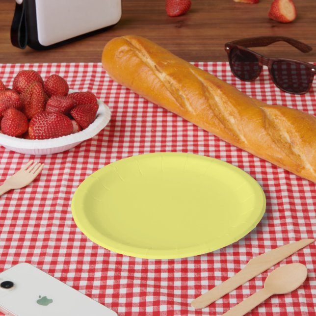 Plato De Papel Amarillo de mantequilla (Picnic)