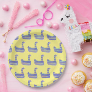 Plato De Papel Amarillo de pato ducky 9"