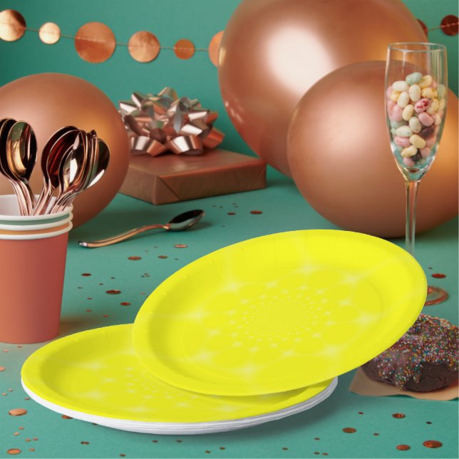 Plato De Papel Amarillo espumoso (Multi)