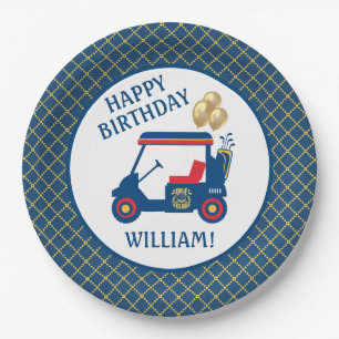 Plato De Papel Amarillo rojo azul marino personalizado