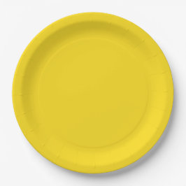 Plato De Papel Amarillo sólido amarillo de abejorro amarillo