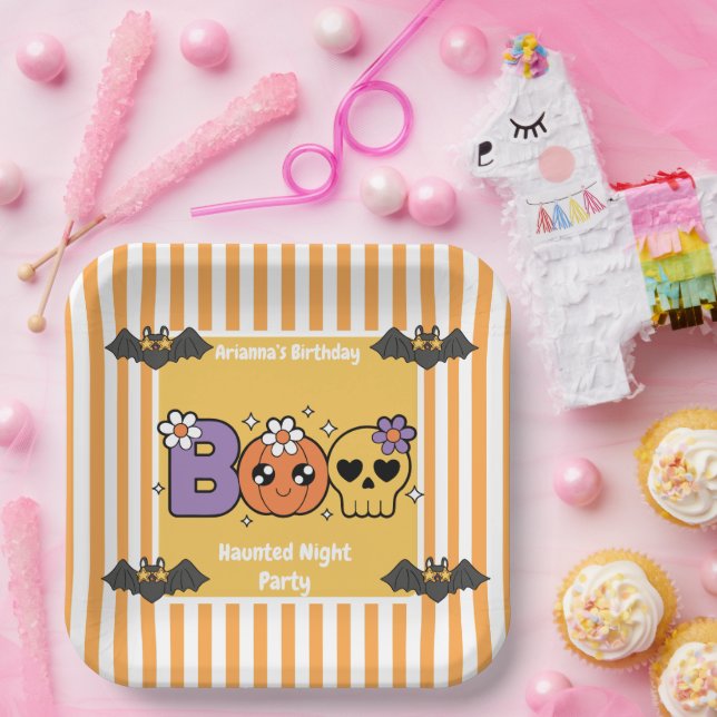 Plato De Papel Amarrado Fiesta nocturno cumpleaños - noche de Hal (Fiesta)