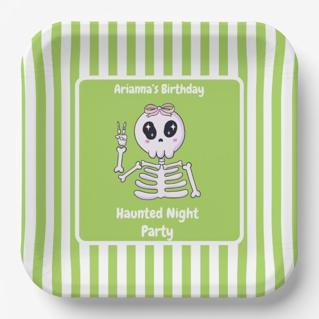 Plato De Papel Amarrado Fiesta nocturno cumpleaños - noche de Hal (Anverso)