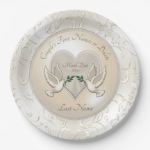 Amas de amor Boda Placas de papel de tema nombres,