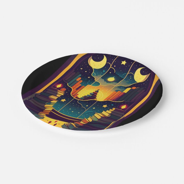 Plato De Papel Ámbito Mágico De Los Libros (Angular)