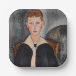 Plato De Papel Amedeo Modigliani - Chico en traje de marinero