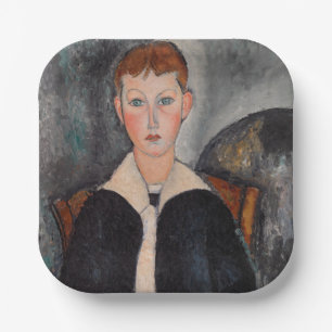 Plato De Papel Amedeo Modigliani - Chico en traje de marinero