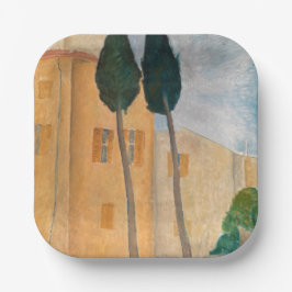 Plato De Papel Amedeo Modigliani - Cypreses y casas en Cagnes