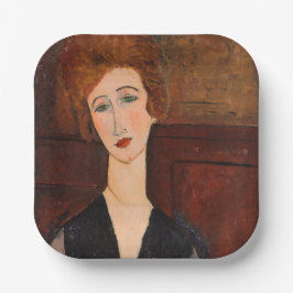 Plato De Papel Amedeo Modigliani - Retrato de una mujer