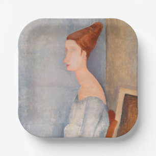 Plato De Papel Amedeo Modigliani - Retrato Jeanne Hebuterne #3