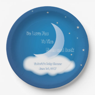 Plato De Papel Ámele a la luna y a la parte posterior - BOY/GIRL