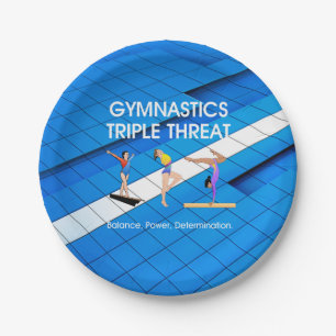 Plato De Papel Amenaza SUPERIOR del triple de la gimnasia