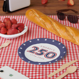 Plato De Papel América 250 Patriótico