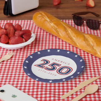 Plato De Papel América 250 Patriótico