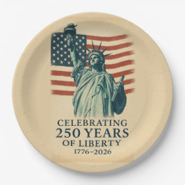 Plato De Papel America 250 Years Liberty Patriotic Celebration