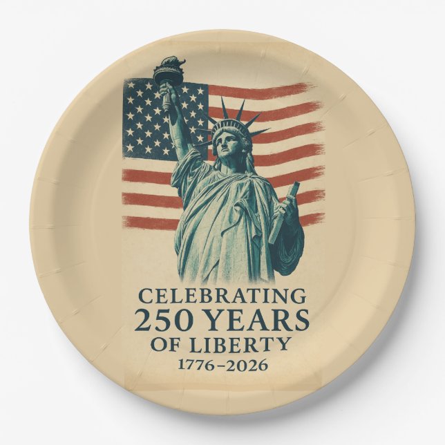 Plato De Papel America 250 Years Liberty Patriotic Celebration (Anverso)